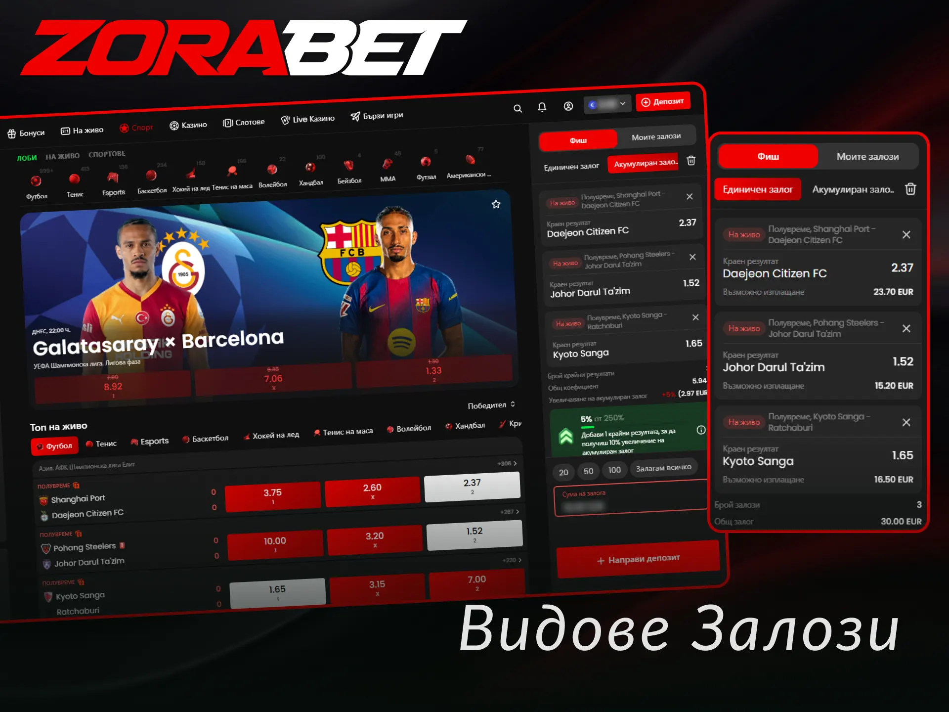 Разгледайте различните ZoraBet Видове залози и изберете най-добрия вариант.